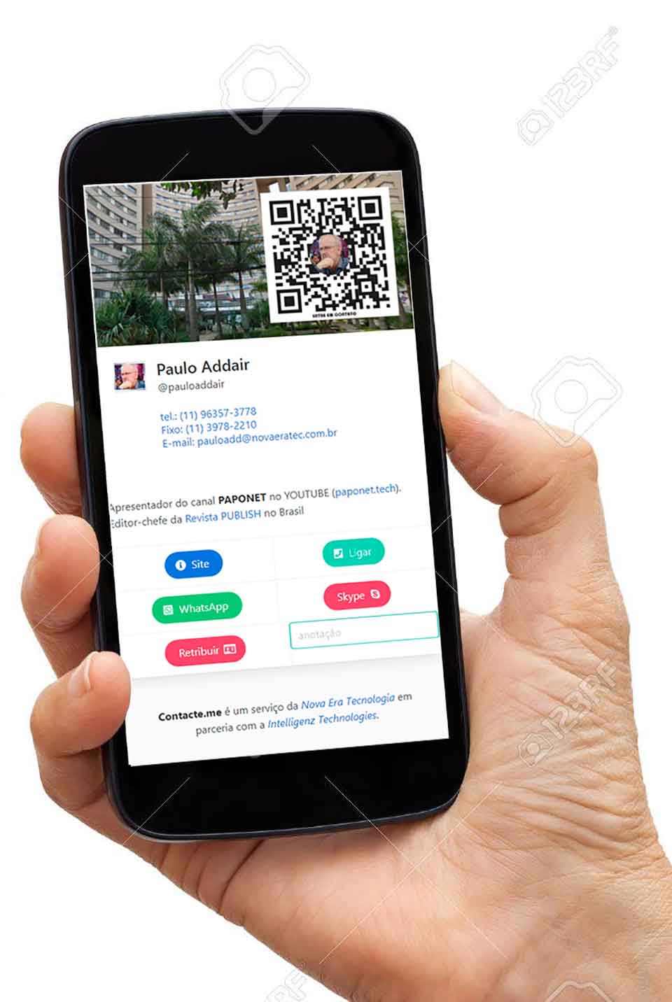 Exemplo de acesso ao cartão virtual em um smartphone
